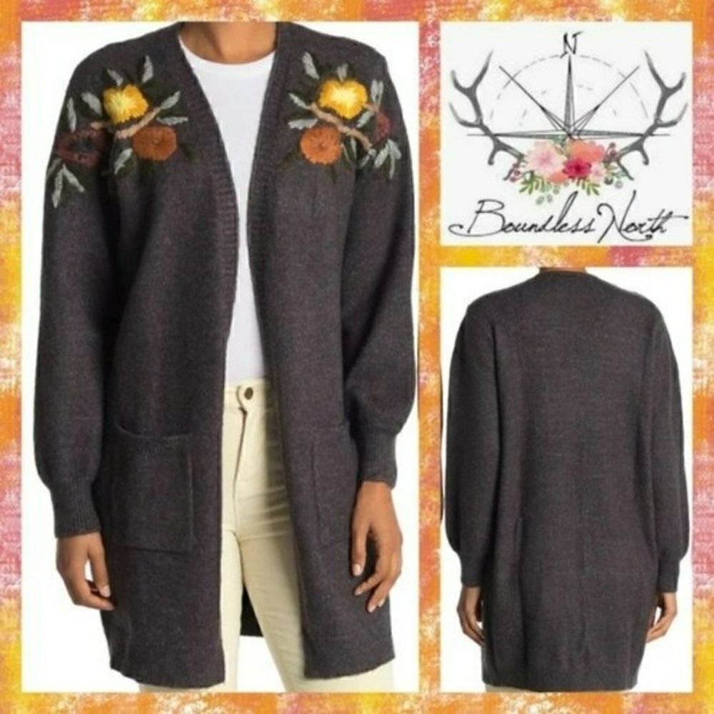 NWT MSRP $149 Boundless North Embroidered Cardigan Sweater Women's Size Small